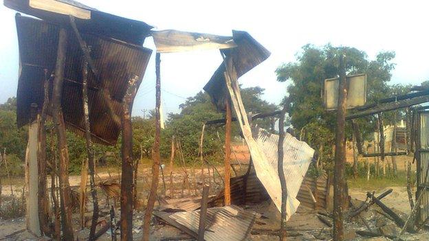 The remains of a church burnt down by a mob in Batticaloa (courtesy NCEASL)