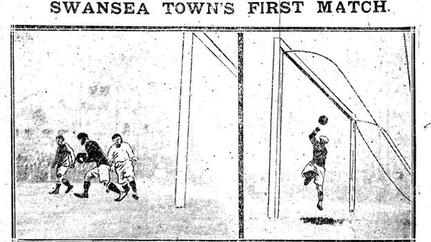 Swansea Daily Post image of the 1912 derby