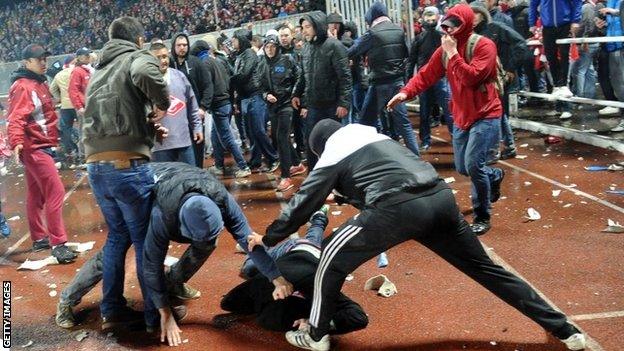 Trouble at Spartak Moscow game