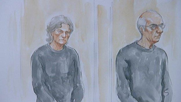 Court artist picture of Susan and Christopher Edwards