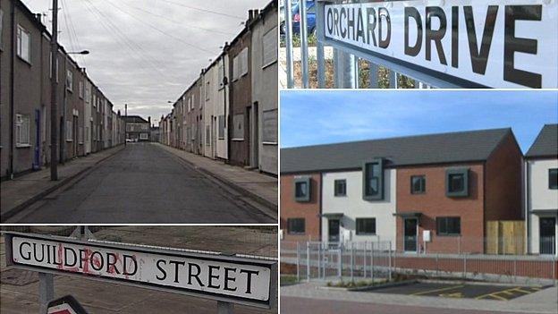 Guildford Street in 2009 and Orchard Drive in 2013