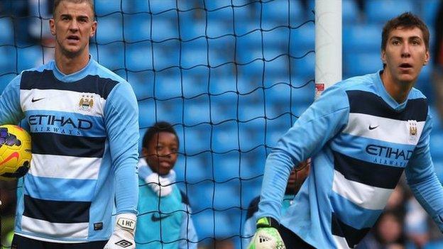 Joe Hart and Costel Pantilimon