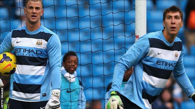 Joe Hart and Costel Pantilimon