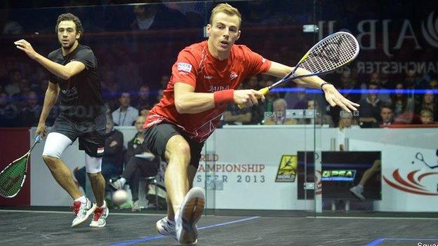 Ramy Ashour (left) and Nick Matthew