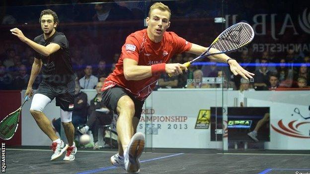 Ramy Ashour (left) and Nick Matthew