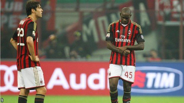 AC Milan's Kaka and Mario Balotelli