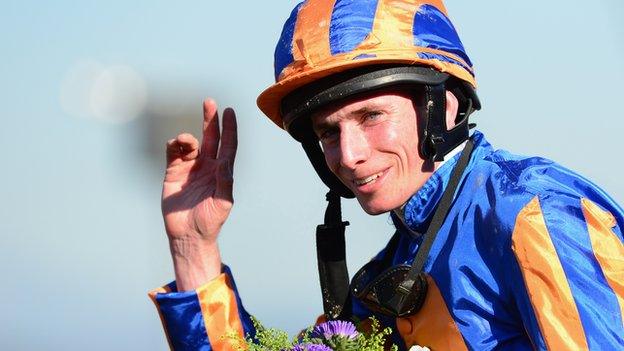 Ryan Moore steers Aidan O'Brien's Magician to victory in the Breeders Cup Turf at Santa Anita