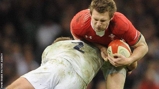 Dan Biggar in action for Wales against England in the 2013 Six Nations decider in Cardiff