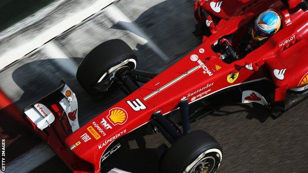 Fernando Alonso racing at the Abu Dhabi Grand Prix