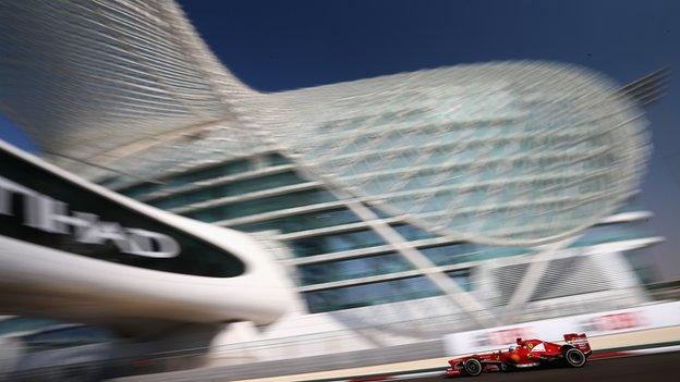 Fernando Alonso racing at the Abu Dhabi Grand Prix