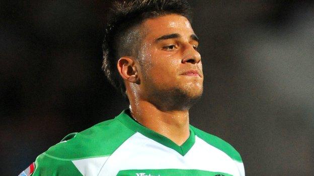 QPR midfielder Max Ehmer whilst on loan at Yeovil