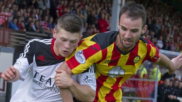 Aberdeen's Cammy Smith and Partick Thistle's Sean Welsh