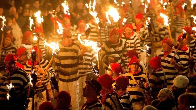 Lewes bonfire parade 2013