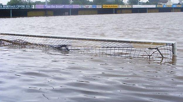 Gloucester City's ground under water