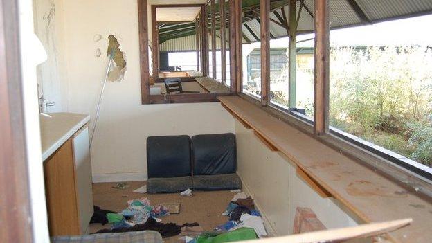 Inside Gloucester City's ground