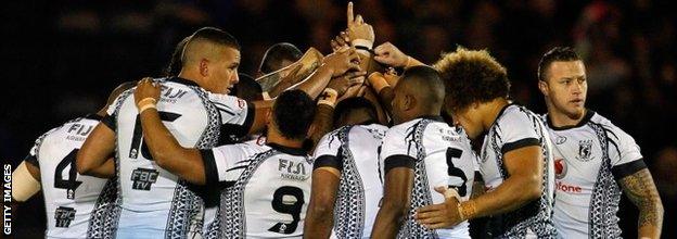 Fiji players ahead of their match against Ireland