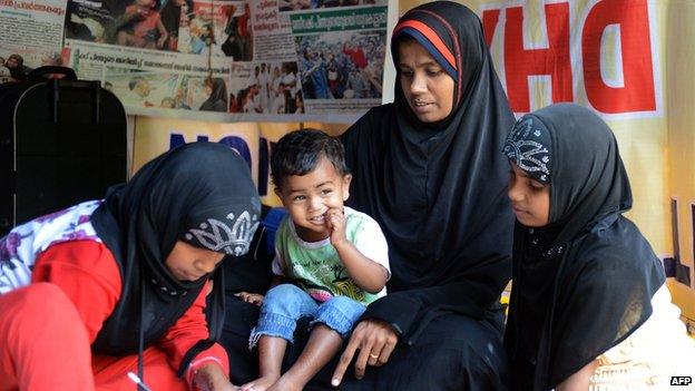 Jazeera V with her children in Delhi