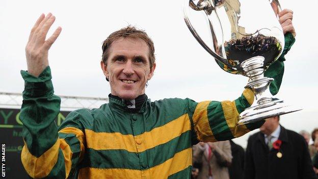 Tony McCoy celebrates