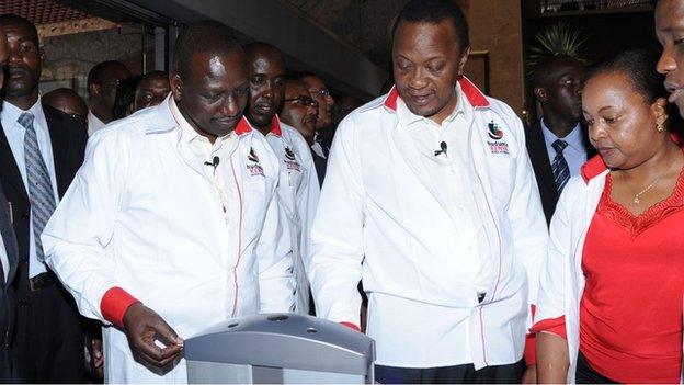 President Uhuru Kenyatta logs his details