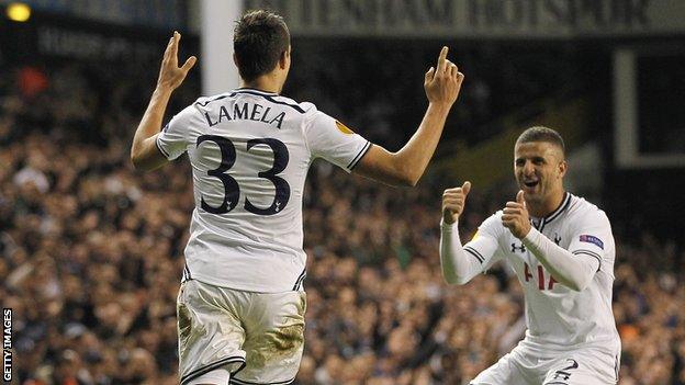 Erik Lamela in action for Tottenham