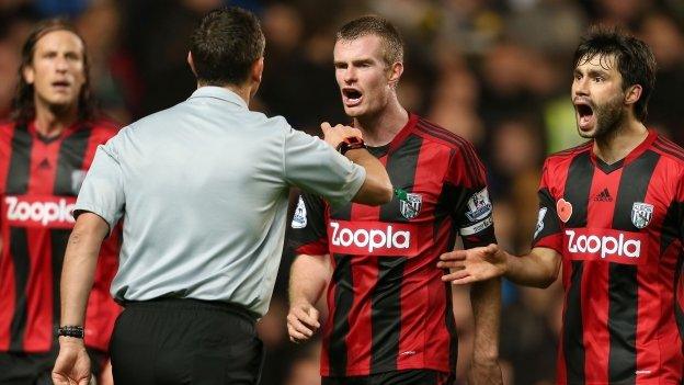 West Brom protest to Andre Marriner