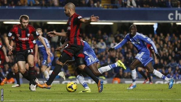 Steven Reid fouls Ramires