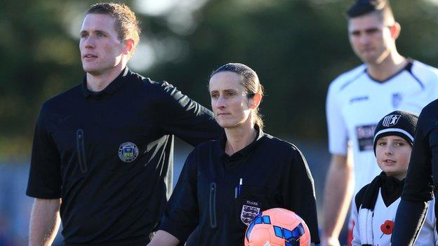 Amy Fearn has become the first female to referee an FA Cup game