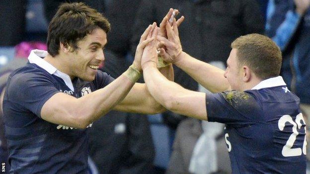 Scotland celebrate against Japan