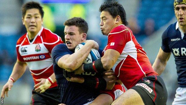 Scotland centre Matt Scott in action against Japan