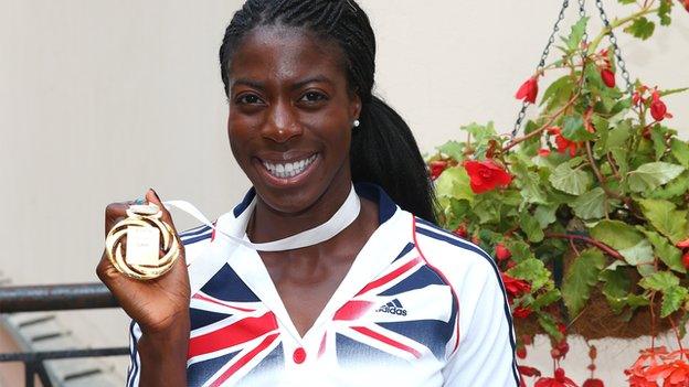 Athlete Christine Ohuruogu with her 2013 World Championship 400m gold