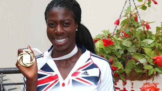 Athlete Christine Ohuruogu with her 2013 World Championship 400m gold