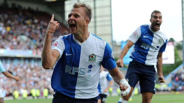 Blackburn striker Jordan Rhodes