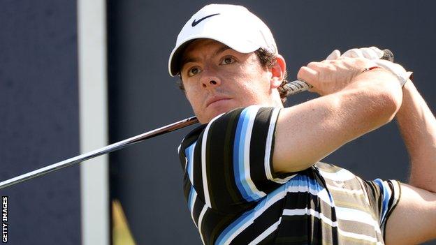 Rory McIlroy in action in Tuesday's pro-am ahead of this week's World Tour Championship in Dubai