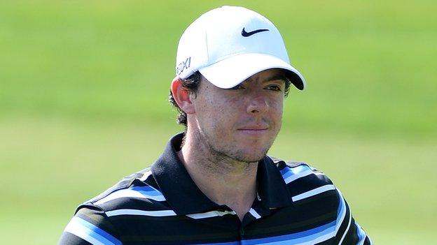 Rory McIlroy during Tuesday's pro-am in Dubai