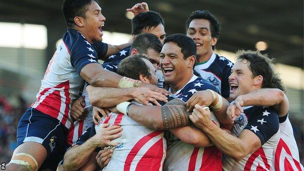 USA players celebrate