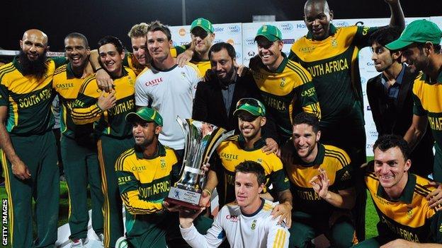 South Africa with the one-day series trophy