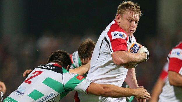 Tom Court in action for Ulster against Treviso in the Pro12 in September