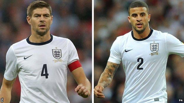 Steven Gerrard and Kyle Walker