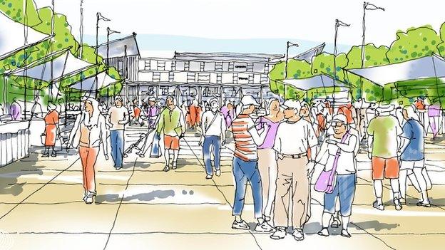 Artist's impression redeveloped Abbey Stadium