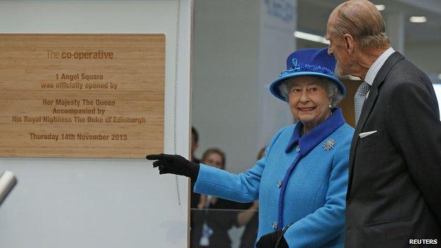 The Queen and Prince Phillip at The Co-operative Headquarters