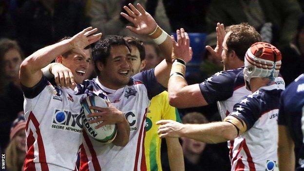 USA celebrate against Scotland