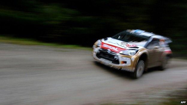 Spain"s Dani Sordo drives a Citroen Total Abu Dhabi WRT DS3