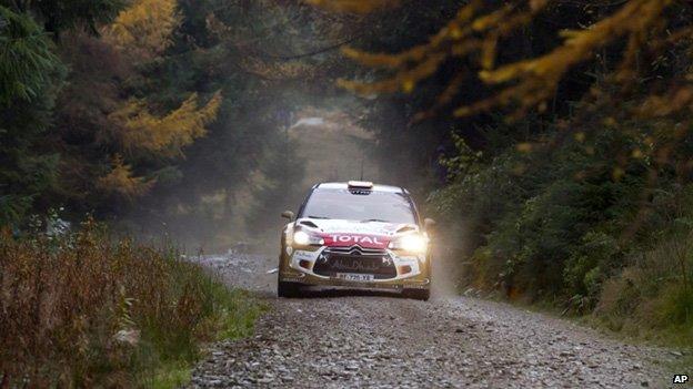 Sordo and co-driver Carlos Del Barrio again as they pass through Llandegla Forest