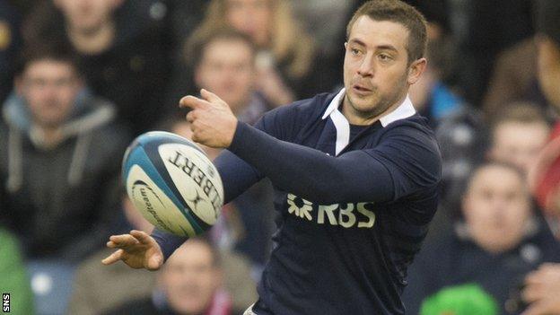 Scotland's Greig Laidlaw playing against Japan