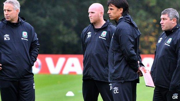 Chris Coleman and Wales coaching team