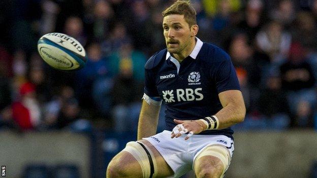 Scotland's John Barclay playing against Japan