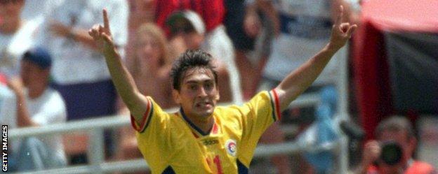 Ilie Dumitrescu scored twice as Romania shocked Argentina in the second round at USA '94