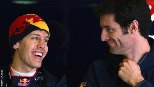 Sebastian Vettel and Mark Webber