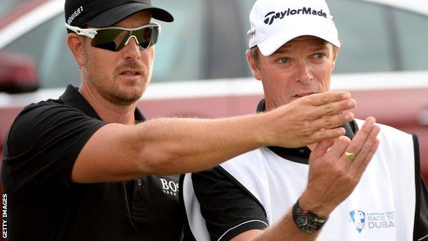 Henrik Stenson and caddie