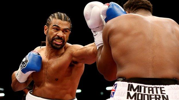 David Haye in action against Dereck Chisora